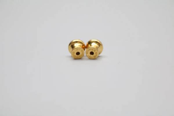 Hermes Gold Lacquered Navy Blue Mini Pop H Earrings