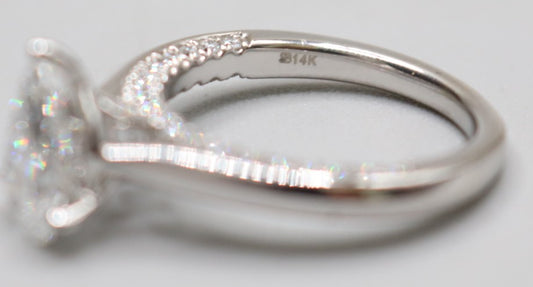 14K White Gold Lab Grown Diamond Pear-Cut Ring (2.04 CTW) (Size 7)