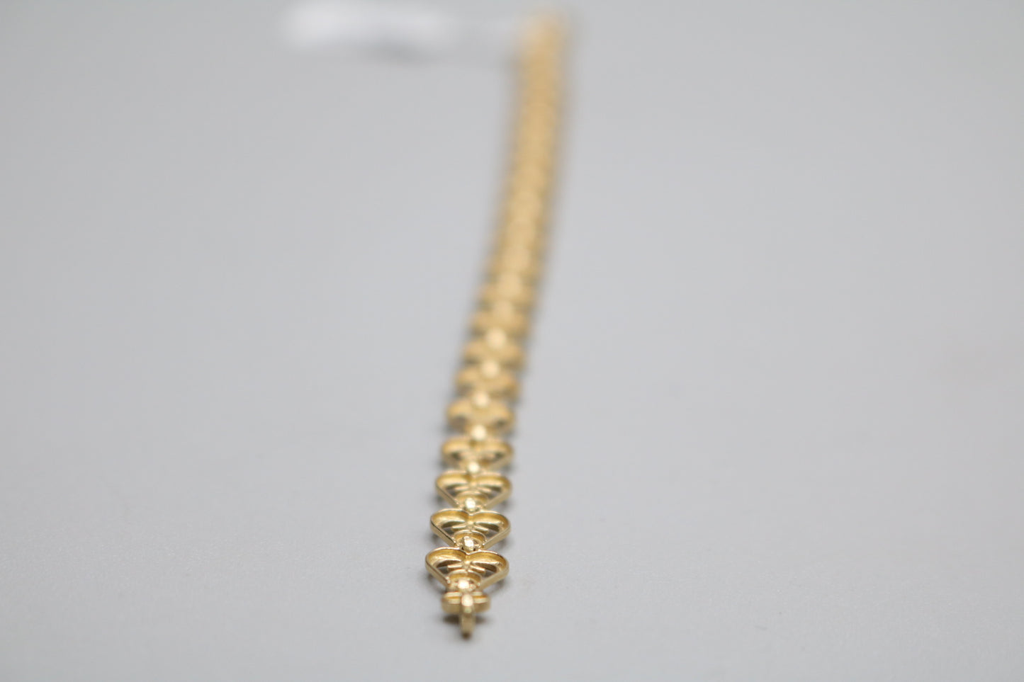 10k Yellow Gold Heart Fancy Lady's Bracelet w/clear stones (Length 7")