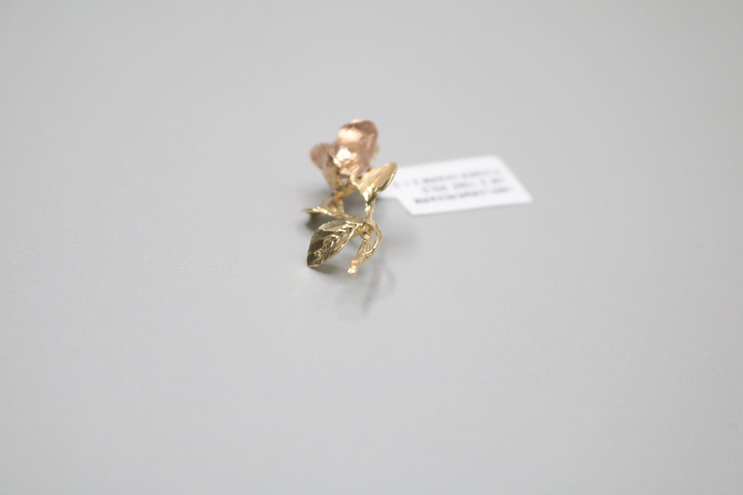 14K Two Tone Gold Rose Pendant