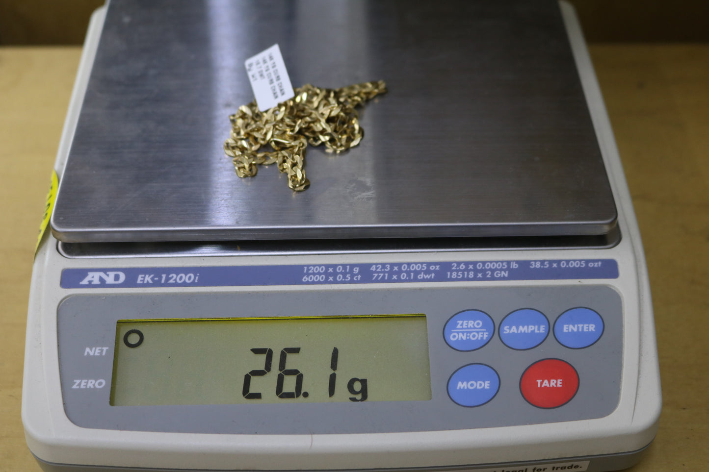 14K Yellow Gold Curb Chain (22 inches)