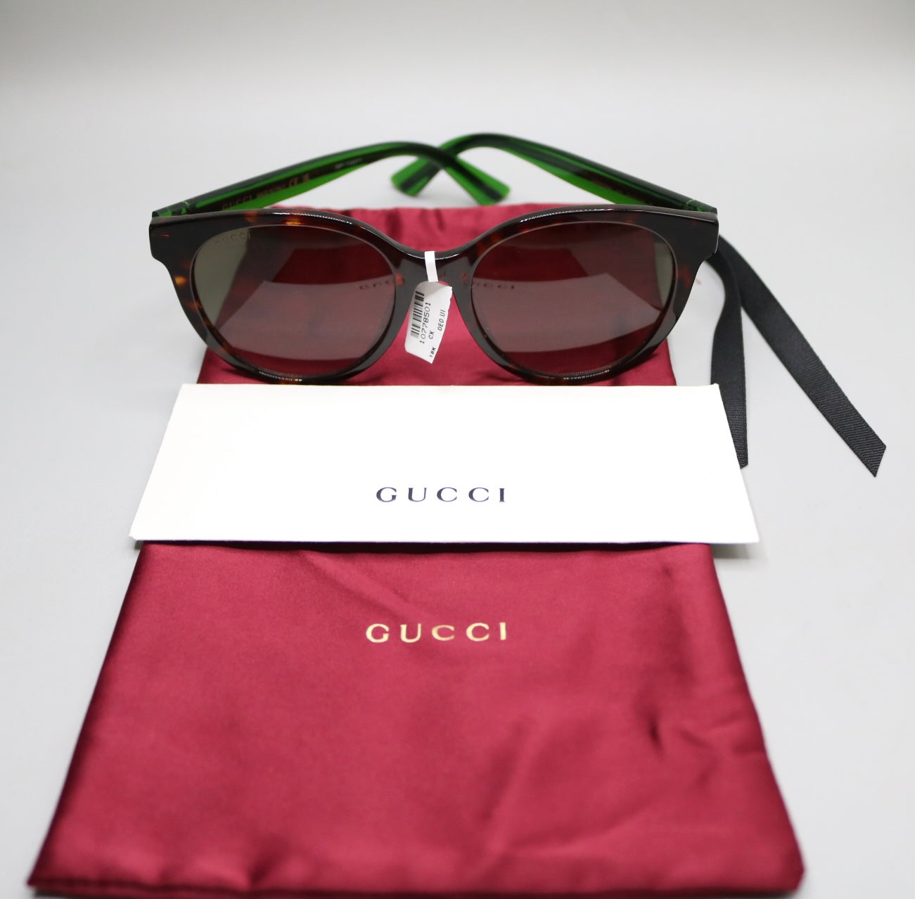 Gucci GG 0702SKN-003 Havana Gradient Brown Cat-Eye Women 