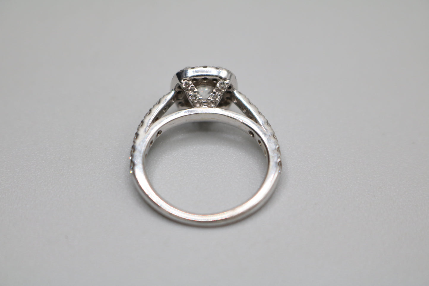 Radiant 14K White Gold Halo Wedding Set Ring, Size 4 & 1/2 (1.85 CTW)