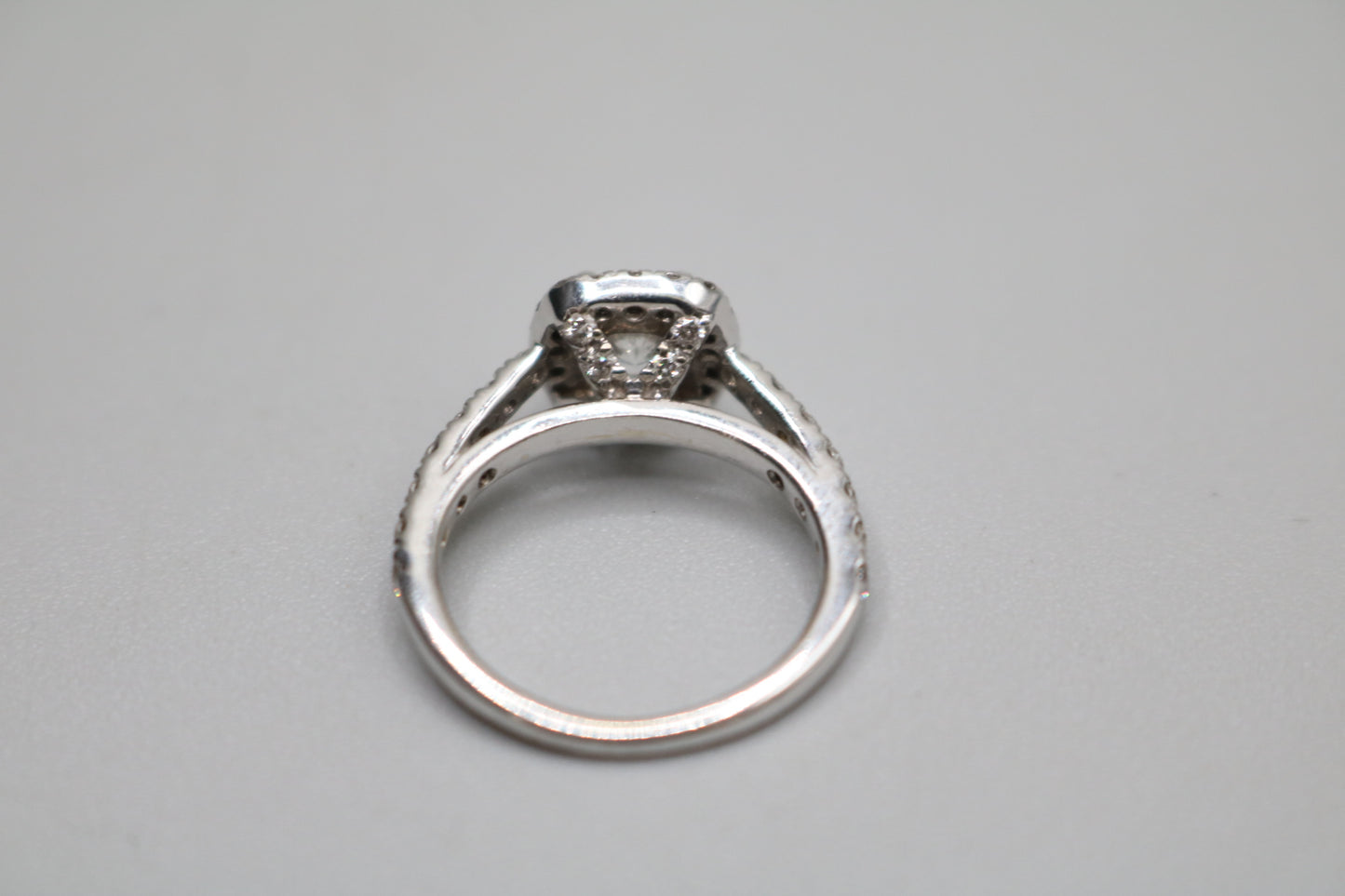 Radiant 14K White Gold Halo Wedding Set Ring, Size 4 & 1/2 (1.85 CTW)