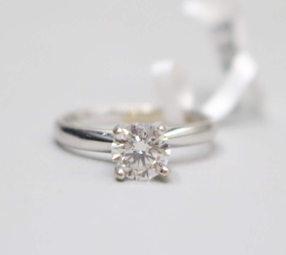 14K White Gold Engagement Ring with Lab Grown Diamond (Size 4 1/4)