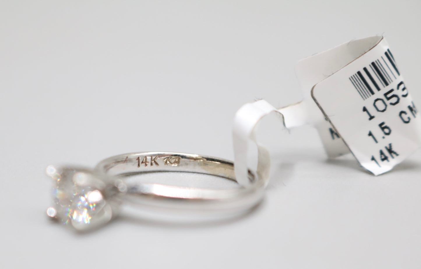 14K White Gold Engagement Ring with Lab Grown Diamond (Size 4 1/4)