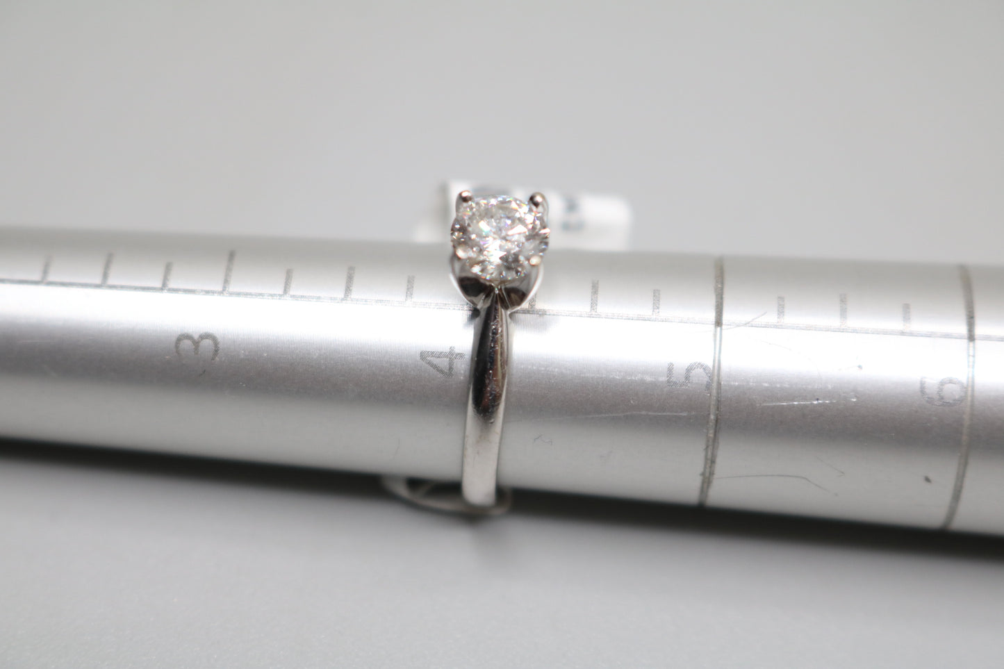 14K White Gold Engagement Ring with Lab Grown Diamond (Size 4 1/4)