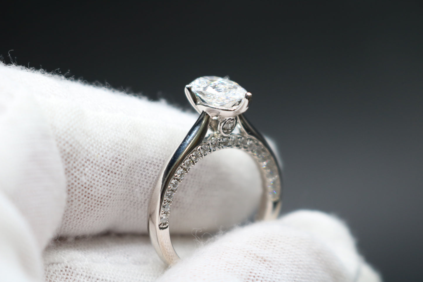 14K White Gold Lab Grown Diamond Pear-Cut Ring (2.04 CTW) (Size 7)
