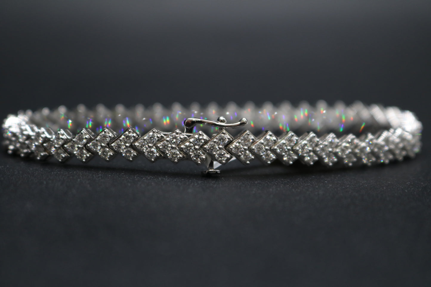 14K White Gold Lab Grown Diamond Tennis Bracelet (7.05 CTW) (Size 18 3/4) (Local Purchase Only)