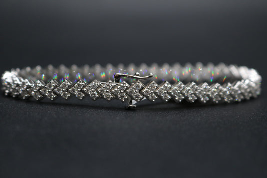 14K White Gold Lab Grown Diamond Tennis Bracelet (7.05 CTW) (Size 18 3/4) (Local Purchase Only)