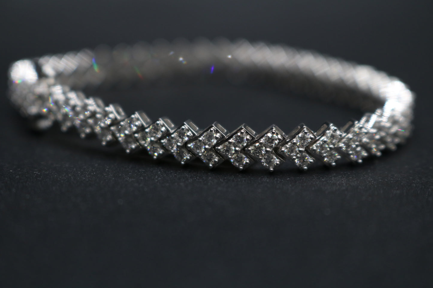 14K White Gold Lab Grown Diamond Tennis Bracelet (7.05 CTW) (Size 18 3/4) (Local Purchase Only)