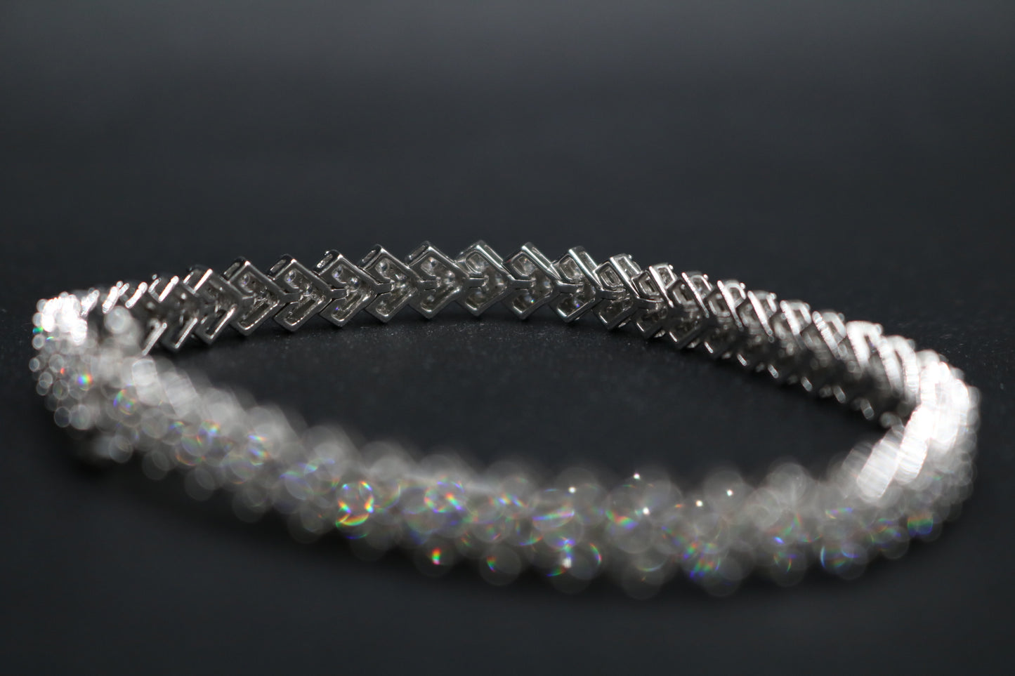 14K White Gold Lab Grown Diamond Tennis Bracelet (7.05 CTW) (Size 18 3/4) (Local Purchase Only)