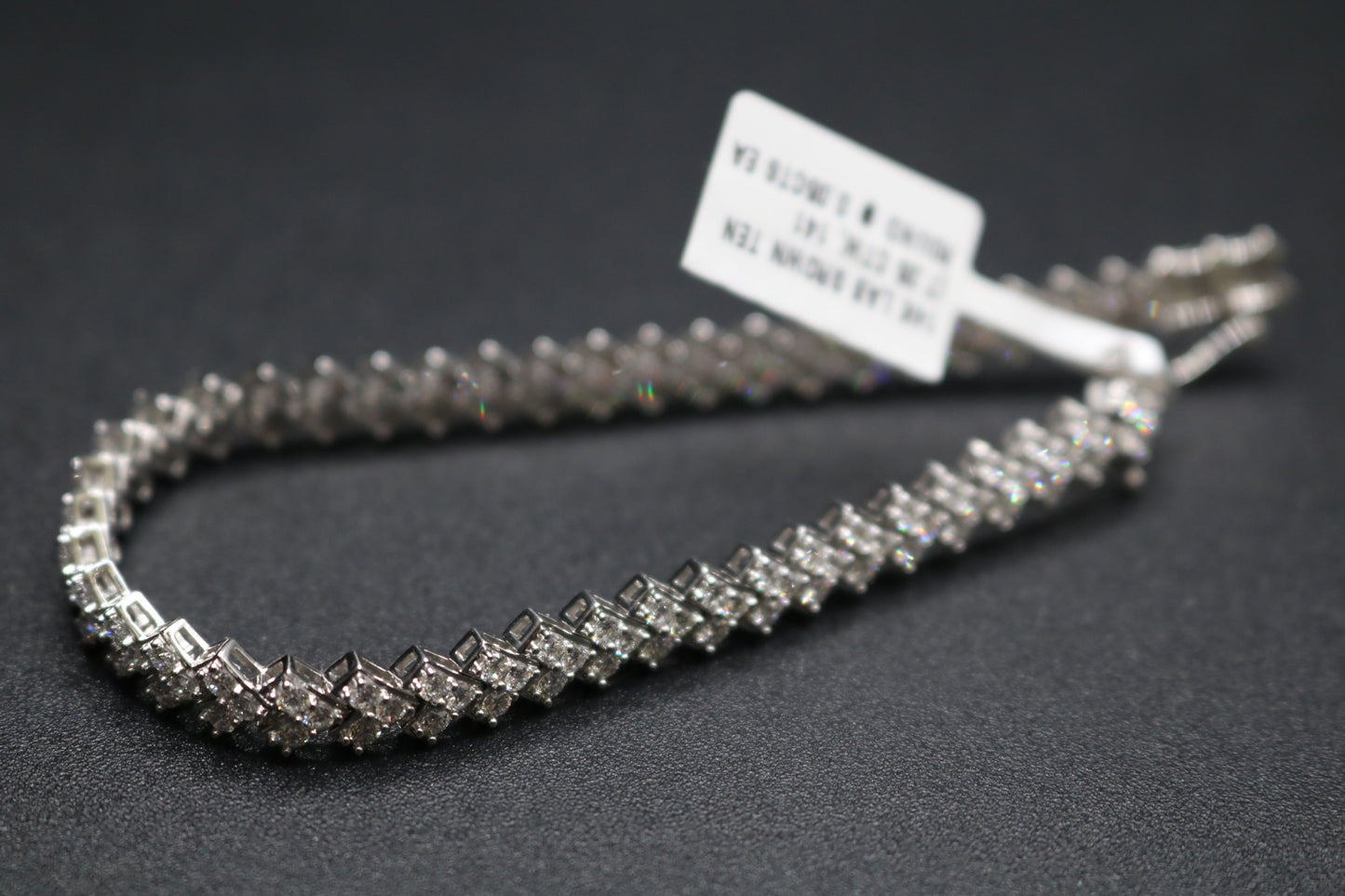 14K White Gold Lab Grown Diamond Tennis Bracelet (7.05 CTW) (Size 18 3/4) (Local Purchase Only)