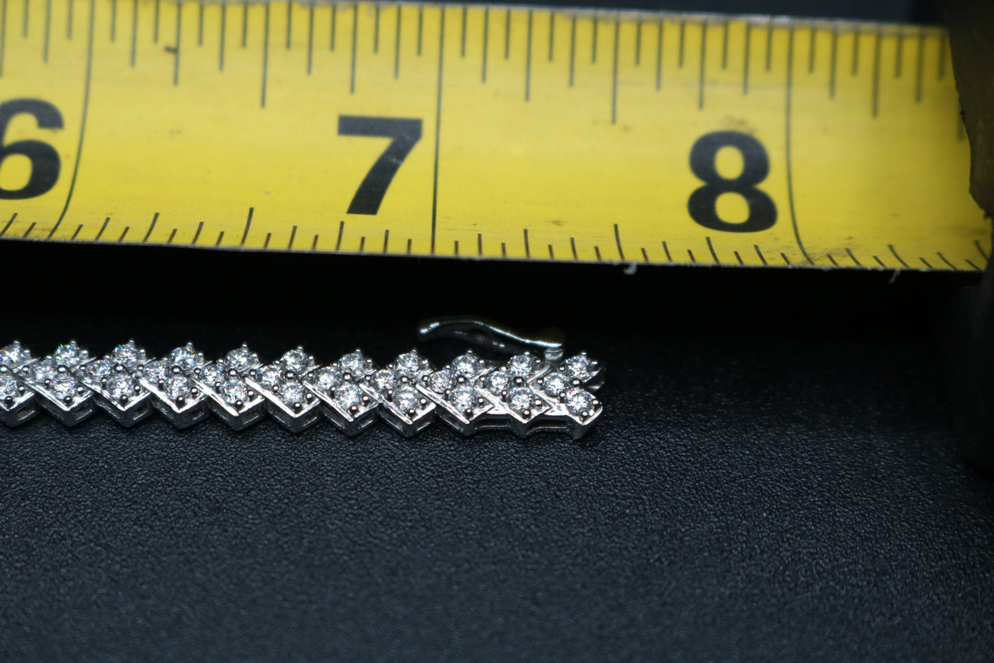 14K White Gold Lab Grown Diamond Tennis Bracelet (7.05 CTW) (Size 18 3/4) (Local Purchase Only)
