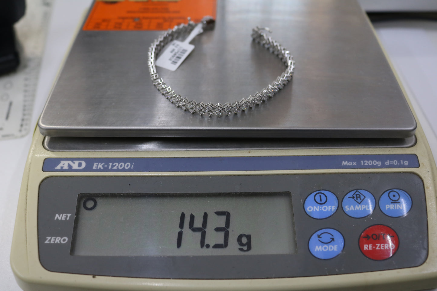 14K White Gold Lab Grown Diamond Tennis Bracelet (7.05 CTW) (Size 18 3/4) (Local Purchase Only)