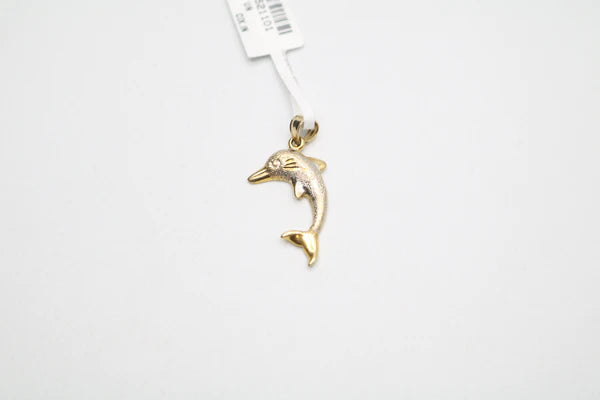 14K Two Toned Dolphin Charm (2.3 Grams)