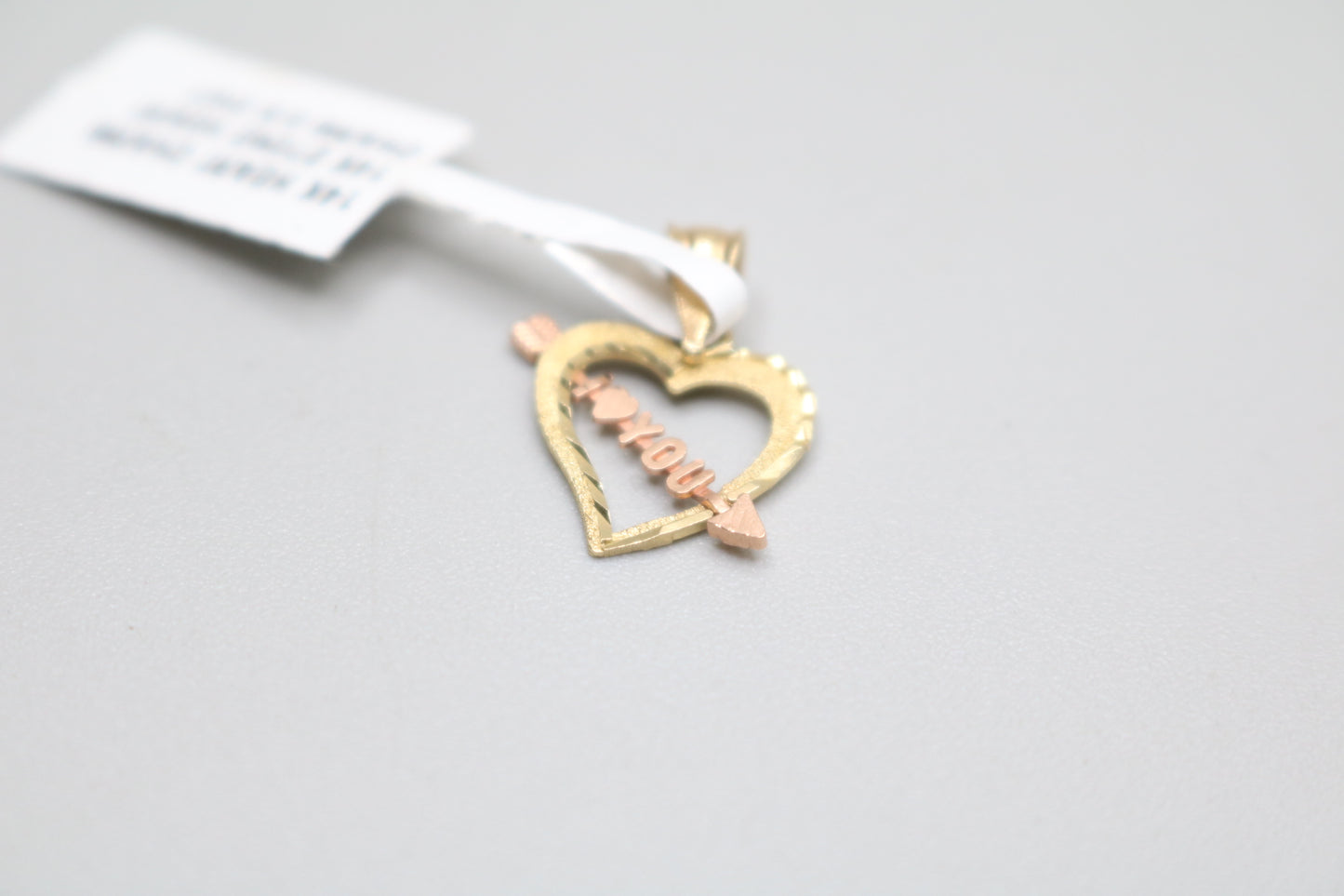 14K 2 Tone Gold “I Love You” Charm (0.9 Grams)