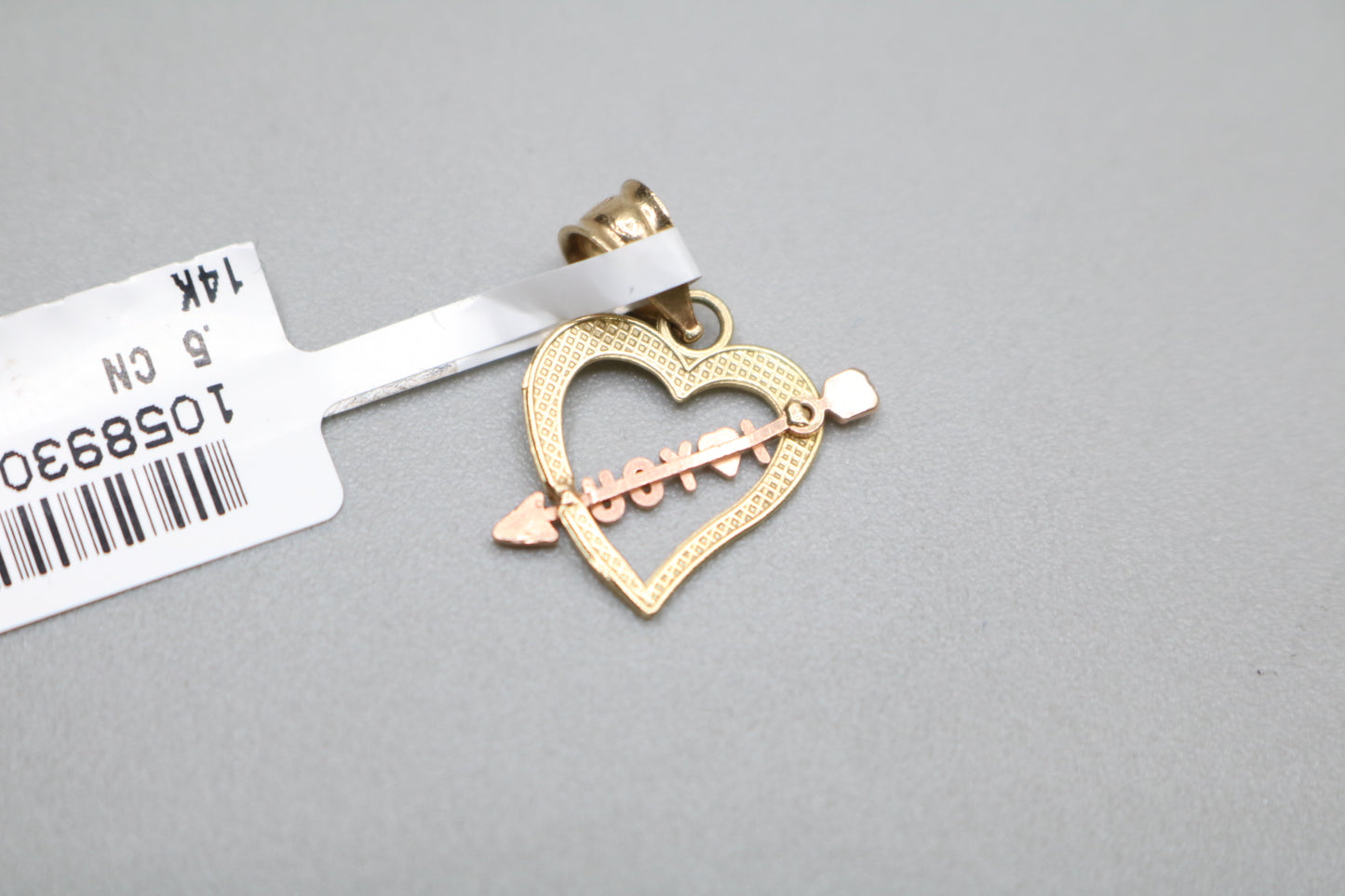 14K 2 Tone Gold “I Love You” Charm (0.9 Grams)