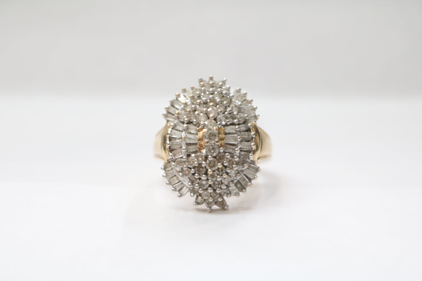 10K Yellow Gold Diamond Cluster Ring (Size 7) (2.00 CTW)