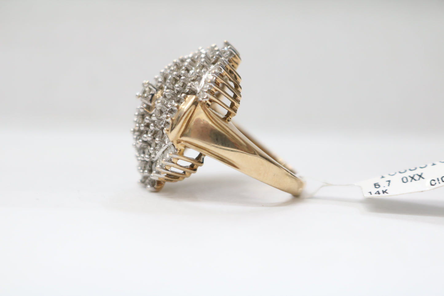 10K Yellow Gold Diamond Cluster Ring (Size 7) (2.00 CTW)