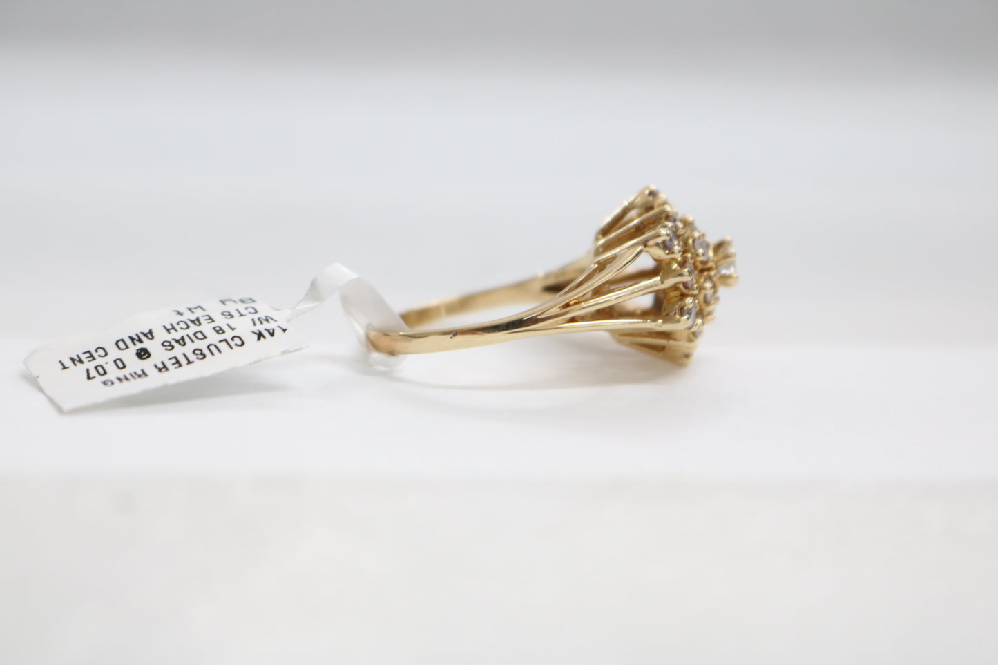 14K Yellow Gold Diamond Cluster Ring (Size 8) (1.05 CTW)