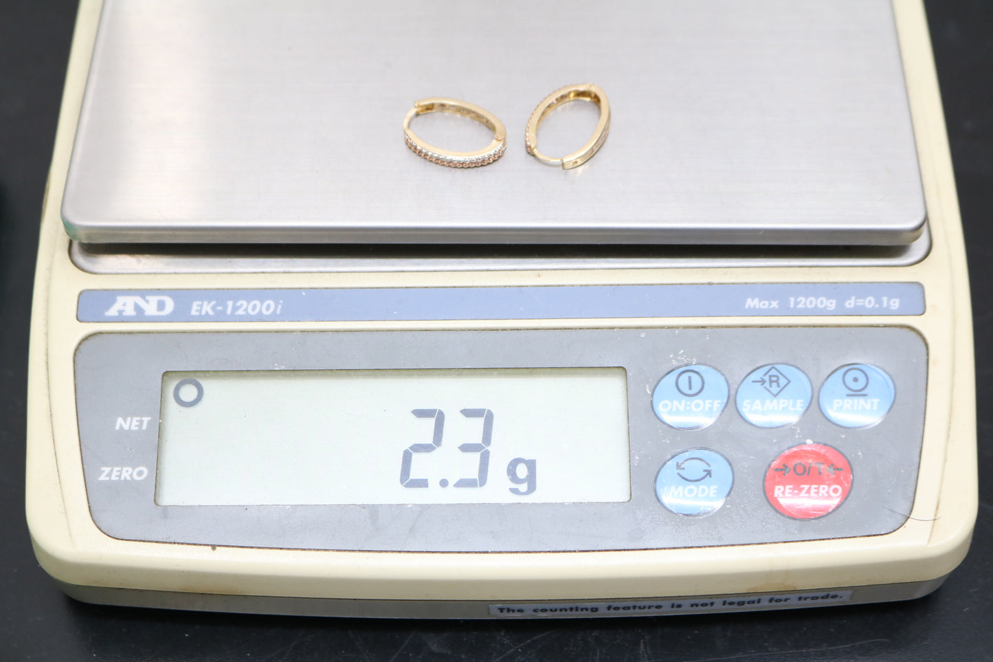 14k Three Tone Gold Hoop Earrings (2.3 Grams)