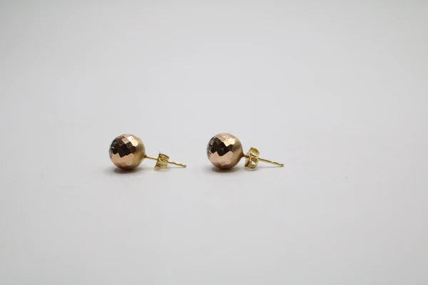 14K 3-Tone Ball Earrings (1.8 Grams)