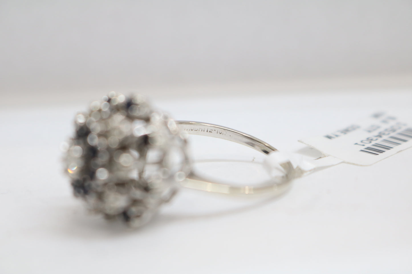 10K White Gold Diamond Cluster Cocktail Ring (Size 8 & 1/2)