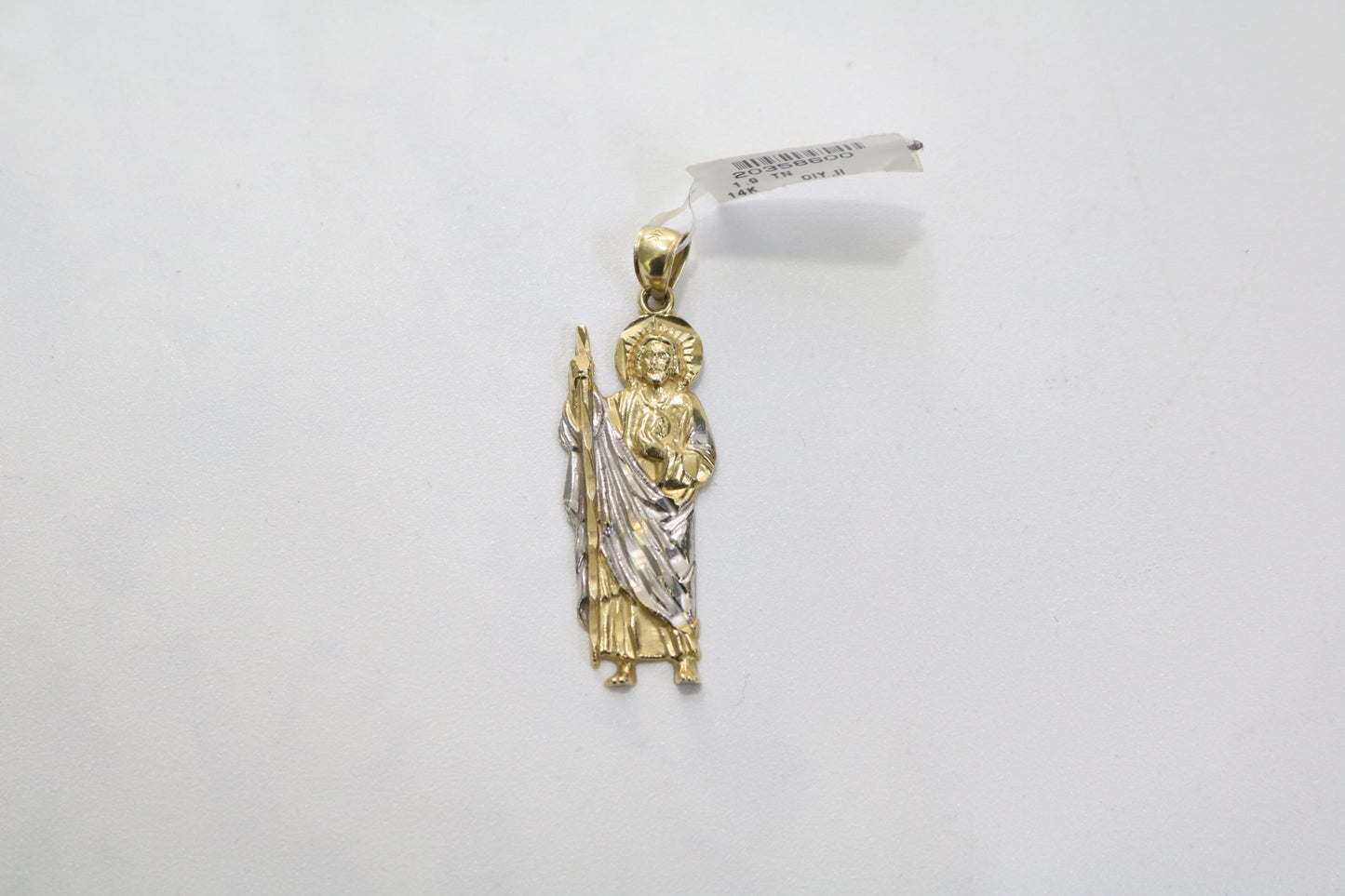 14K Two Tone San Judas Charm