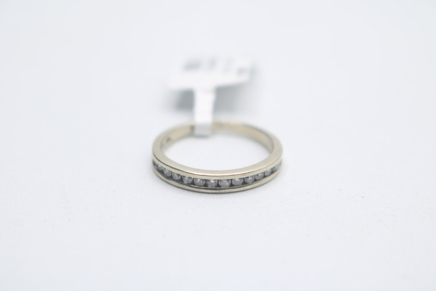 10K White Gold Round Brilliant Diamond Channel Band (Size 4 3/4)