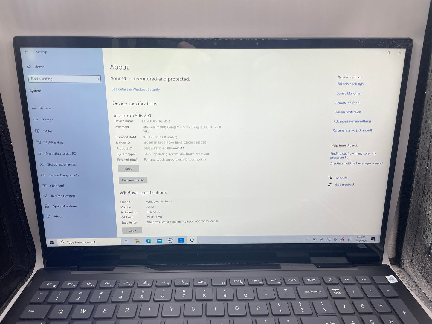 2021 Dell Inspiron 7506 (i7-1165G7, 2.8GHz, 16GB RAM, 1TB SSD, Windows 10 Home)