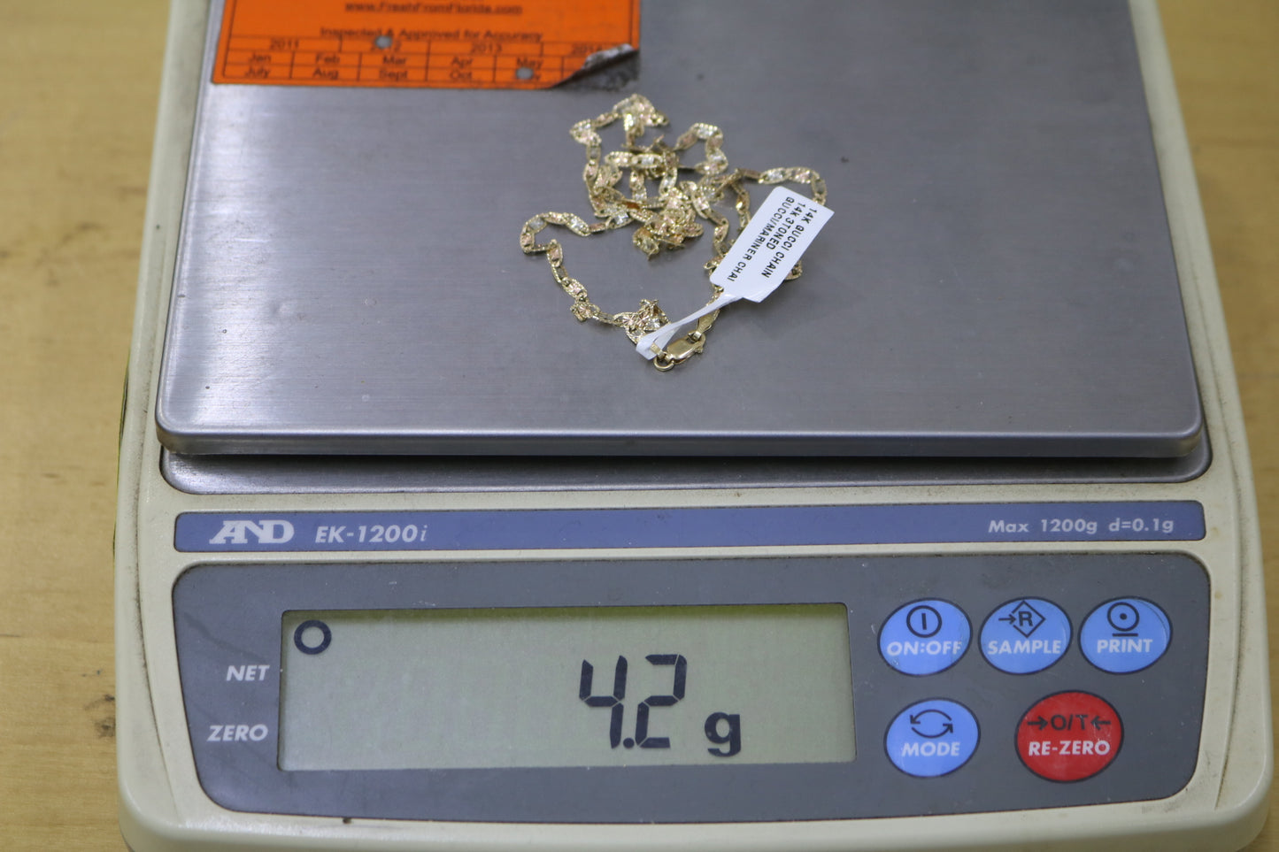 14K Three Toned Fancy Gucci Chain (24 Inches)