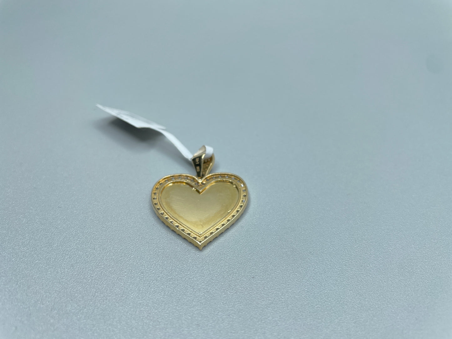 14K Yellow Gold CZ Heart Charm