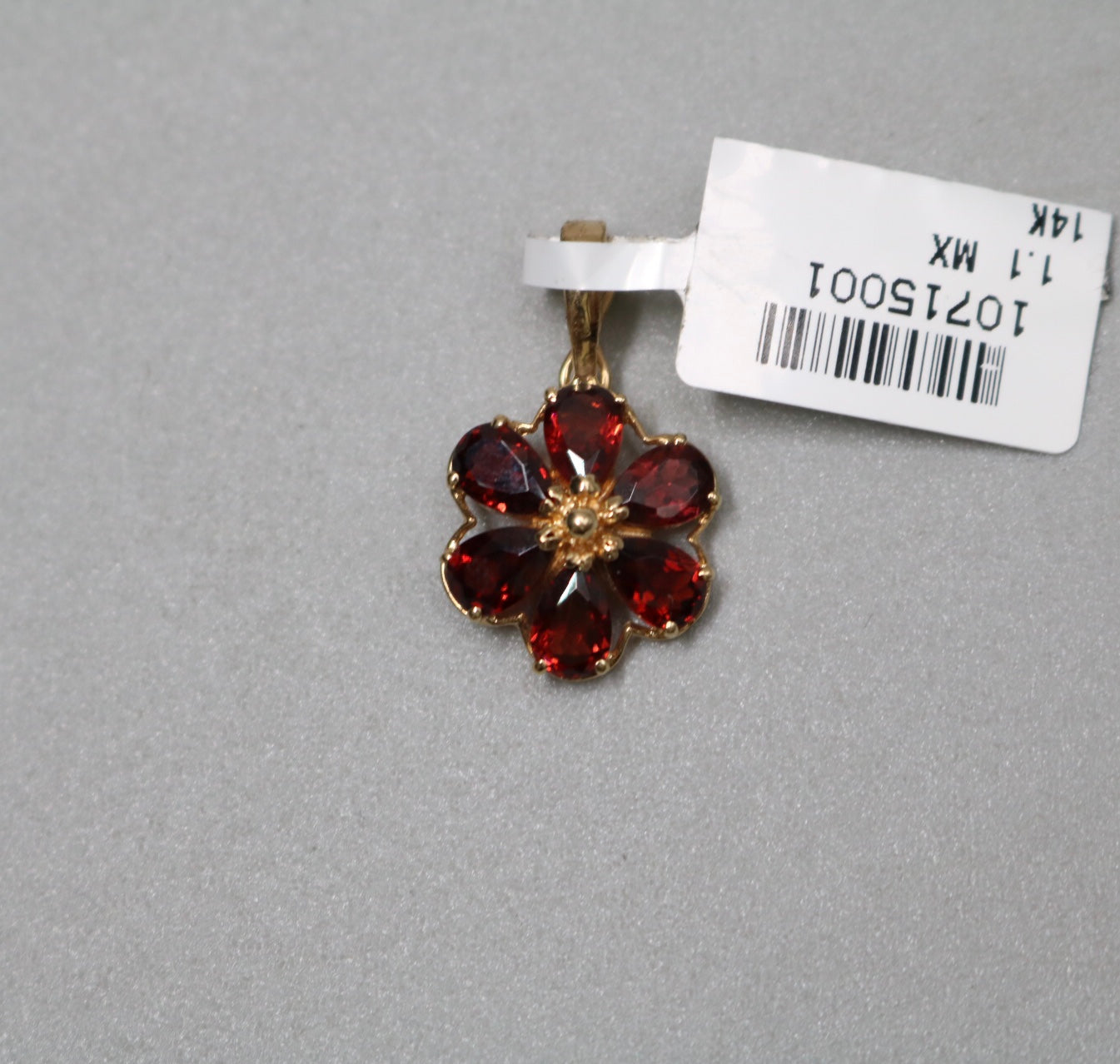 14K Yellow Gold Orange Tourmaline Flower Charm (1.8 Grams)