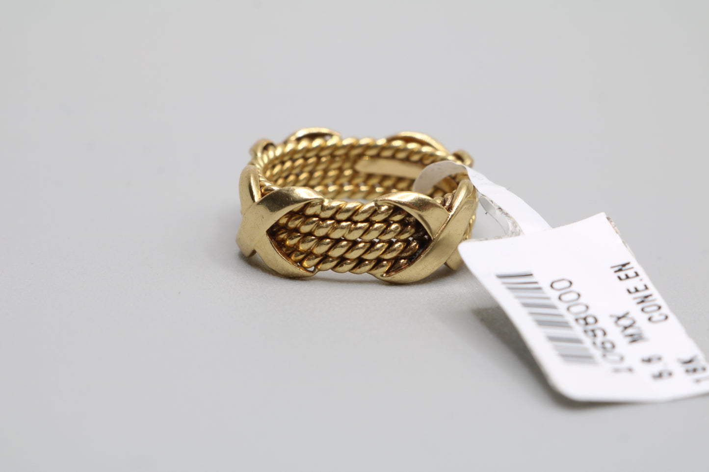Tiffany & Co 18k Yellow Gold Schlumberger 4 Row Rope X Ring Size 6