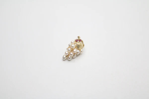 14K Yellow Gold Pearl Tear Drop Earrings (6.7 Grams)