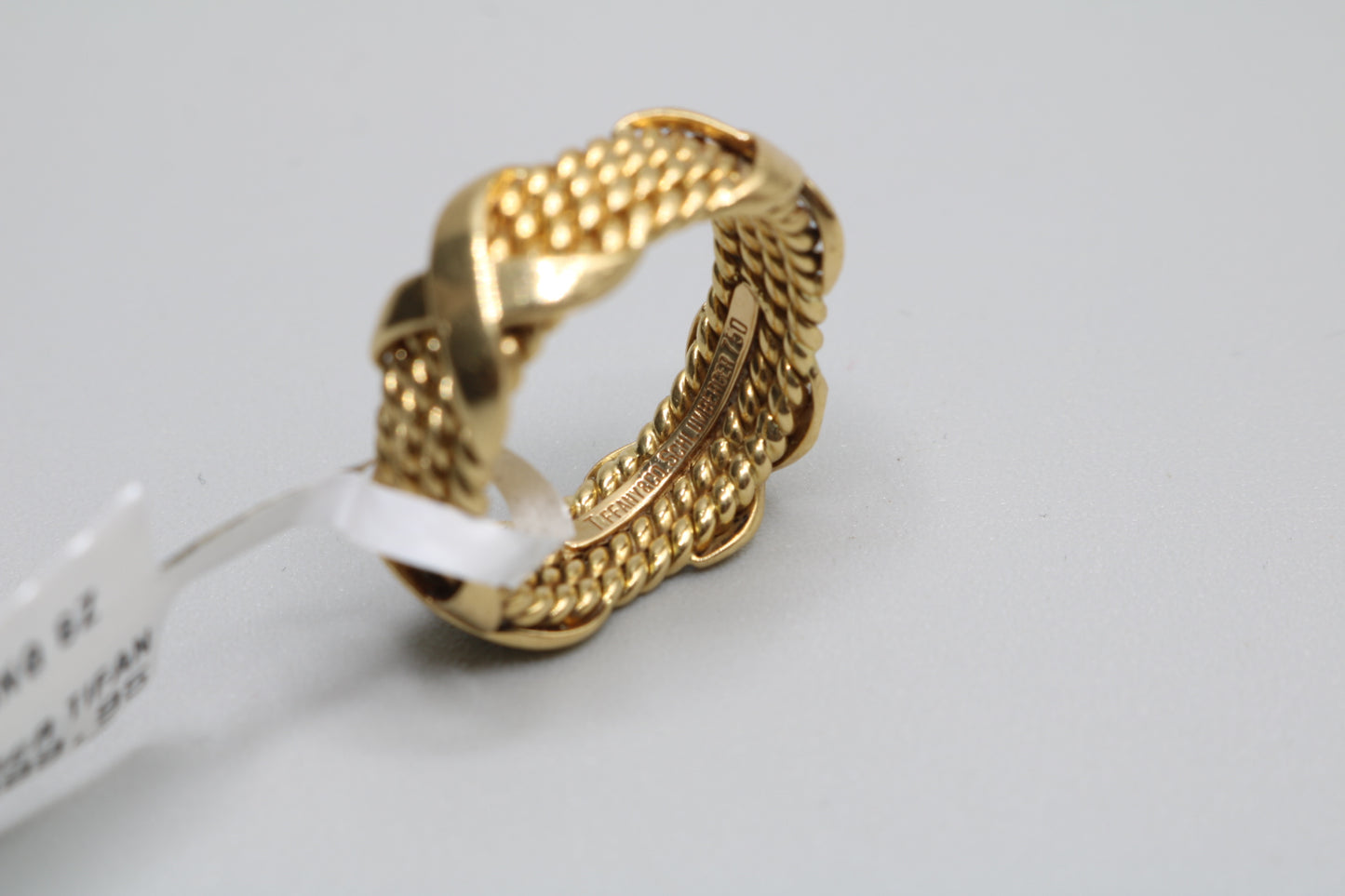 Tiffany & Co 18k Yellow Gold Schlumberger 4 Row Rope X Ring Size 6