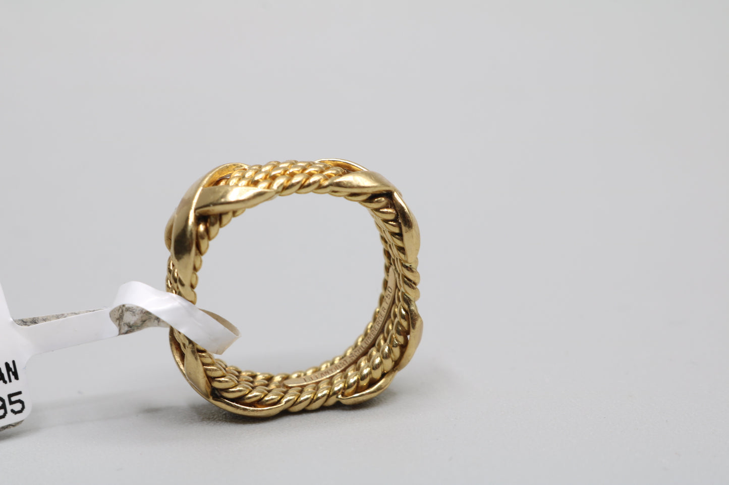 Tiffany & Co 18k Yellow Gold Schlumberger 4 Row Rope X Ring Size 6