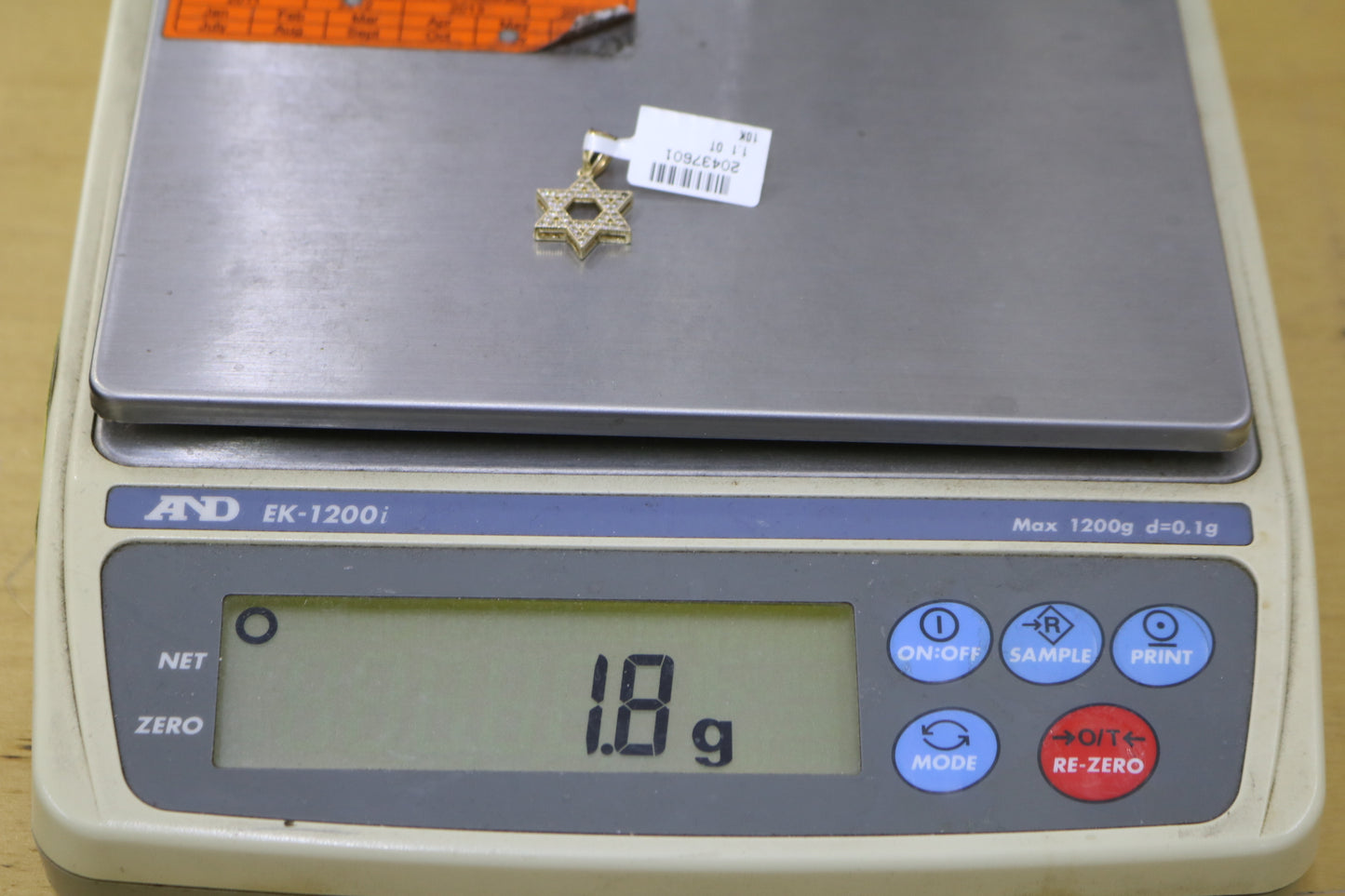 10K Yellow Gold Religious Star of David Charm (1.8 Grams)