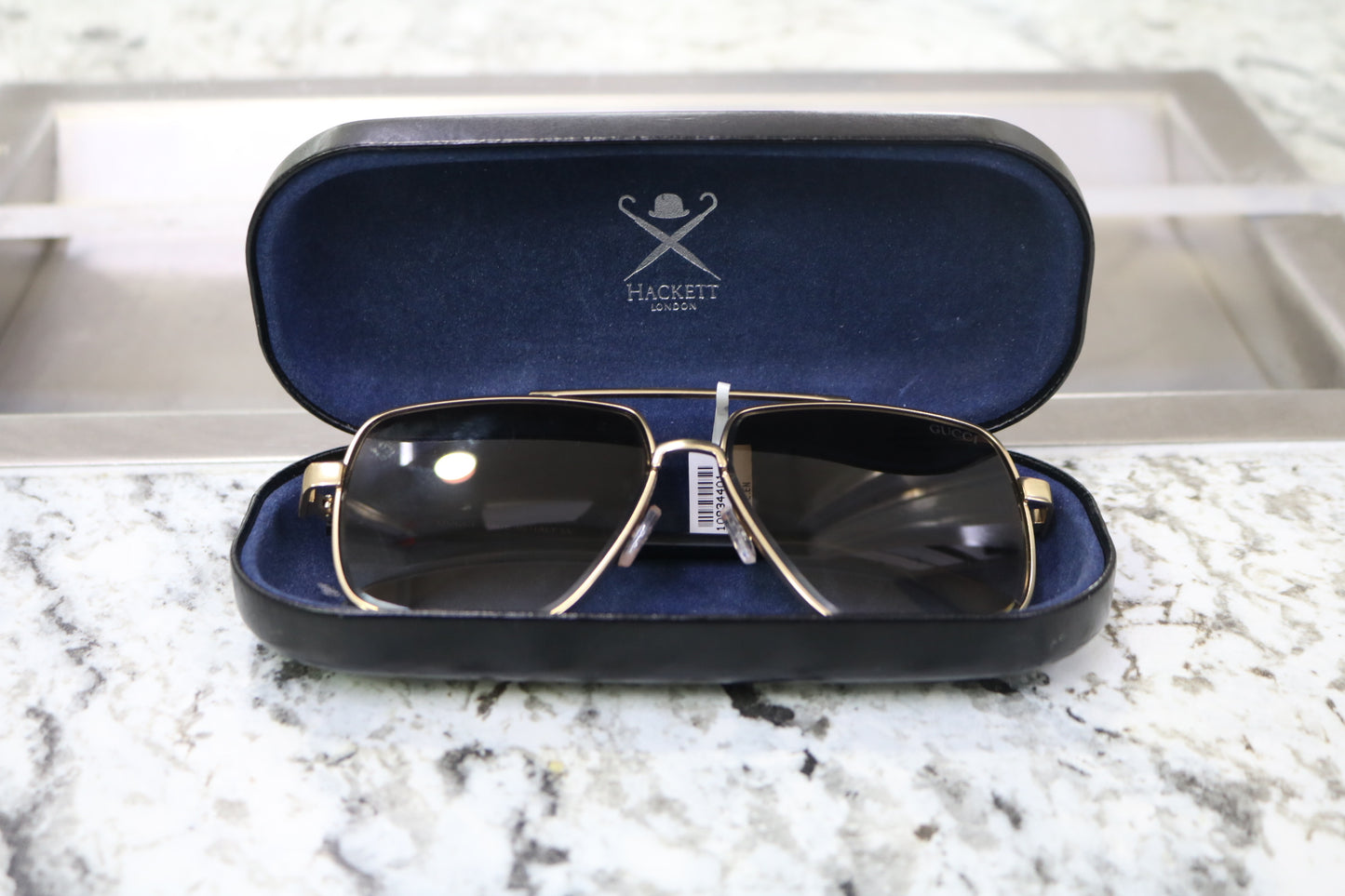 Gucci Aviator Sunglasses Gold and Black Color Frame