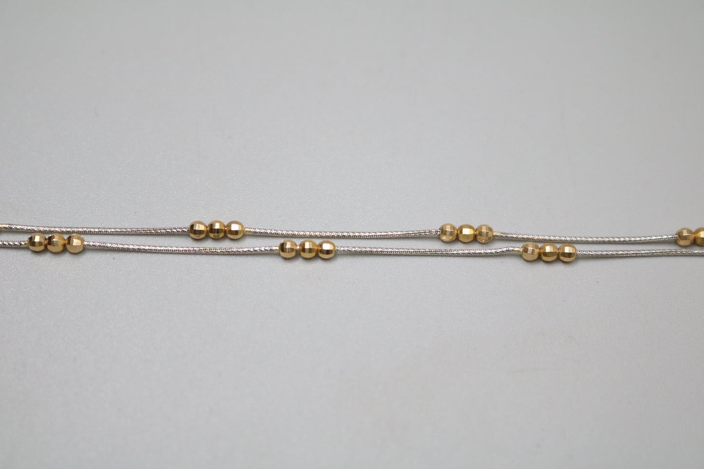 14K Two Tone Gold Bead Necklace (16 Inches)