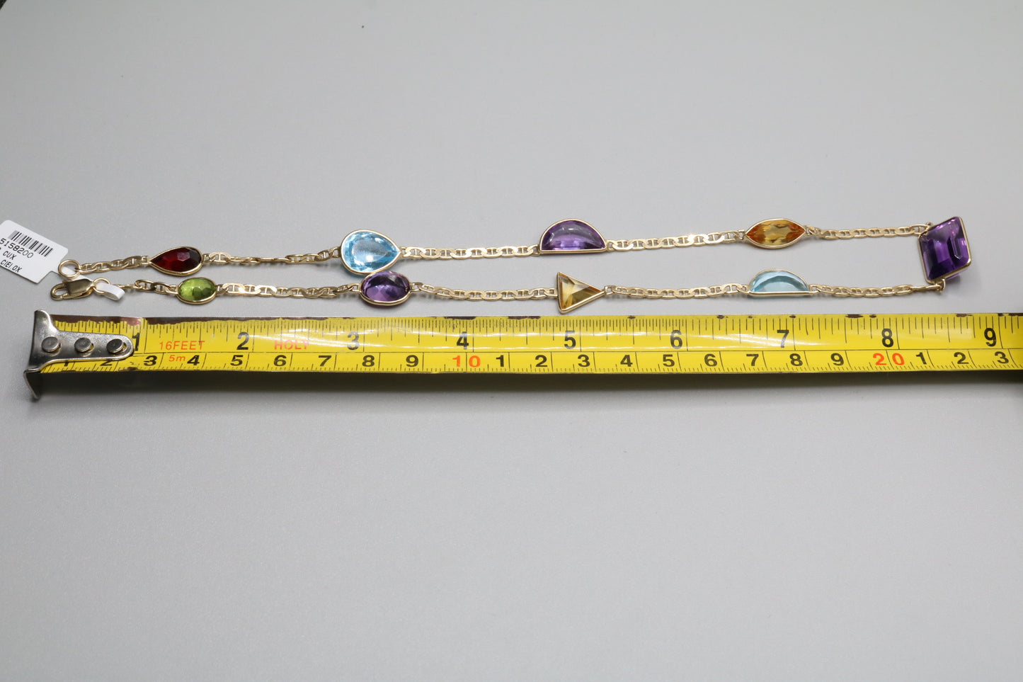 14K Yellow Gold Multi Color Stone Mariner Necklace (Local Pick-Up Only)