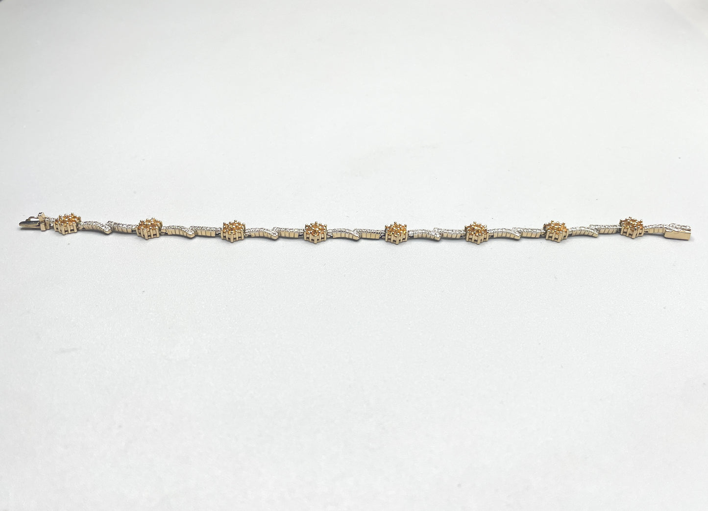 14K Yellow Gold Diamond & Citrine Bracelet (1.12 CTW)