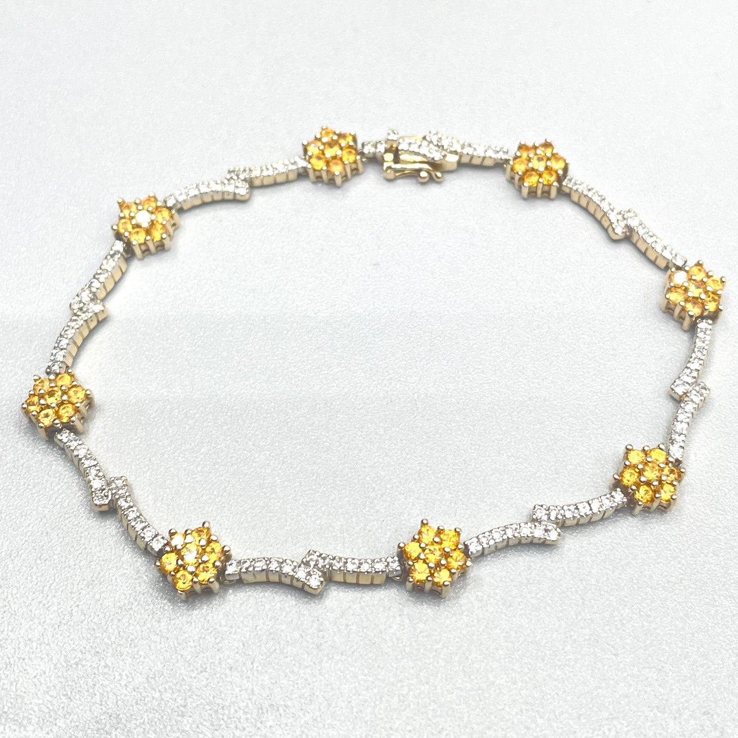 14K Yellow Gold Diamond & Citrine Bracelet (1.12 CTW)