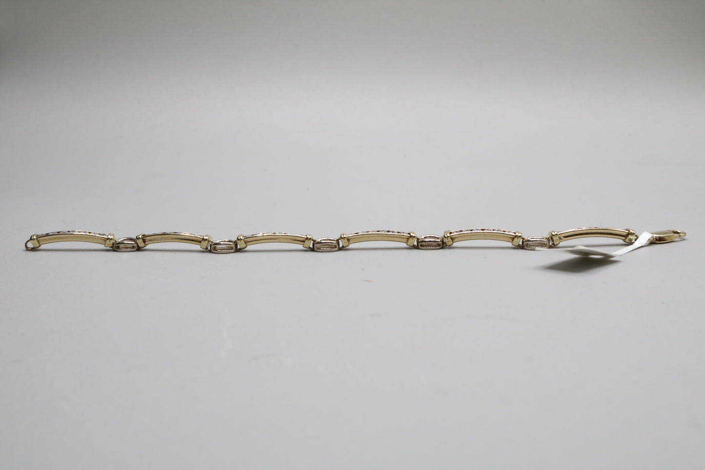 10k Two Tone Fancy Tennis Bracelet (Length 7 1/2 Inches)