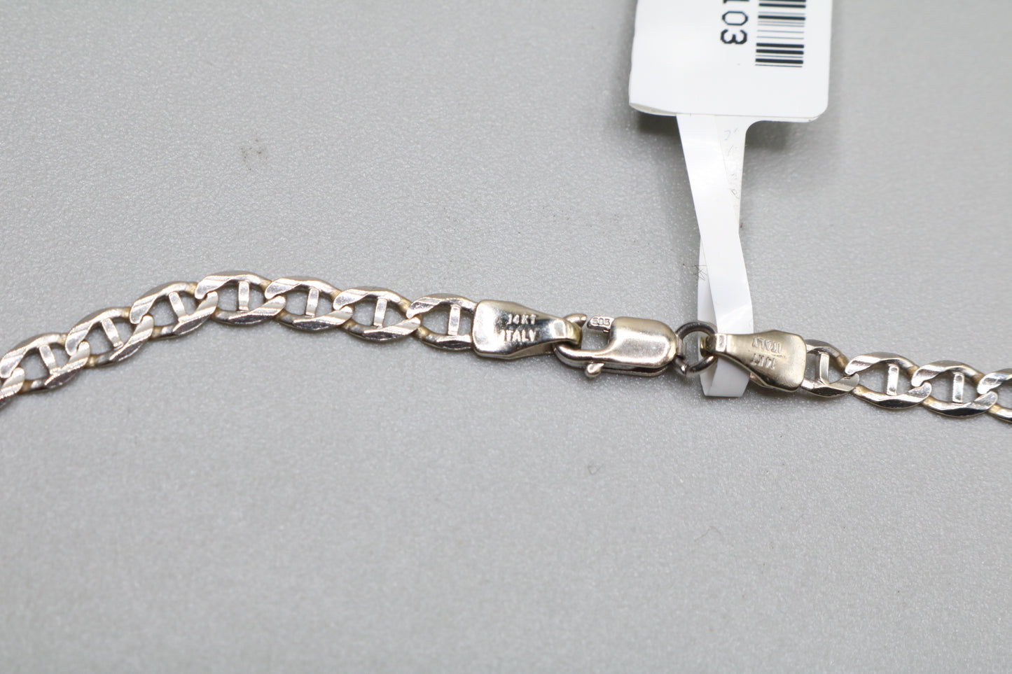 14K White Gold Mariner Style Chain (Length 27 Inches)
