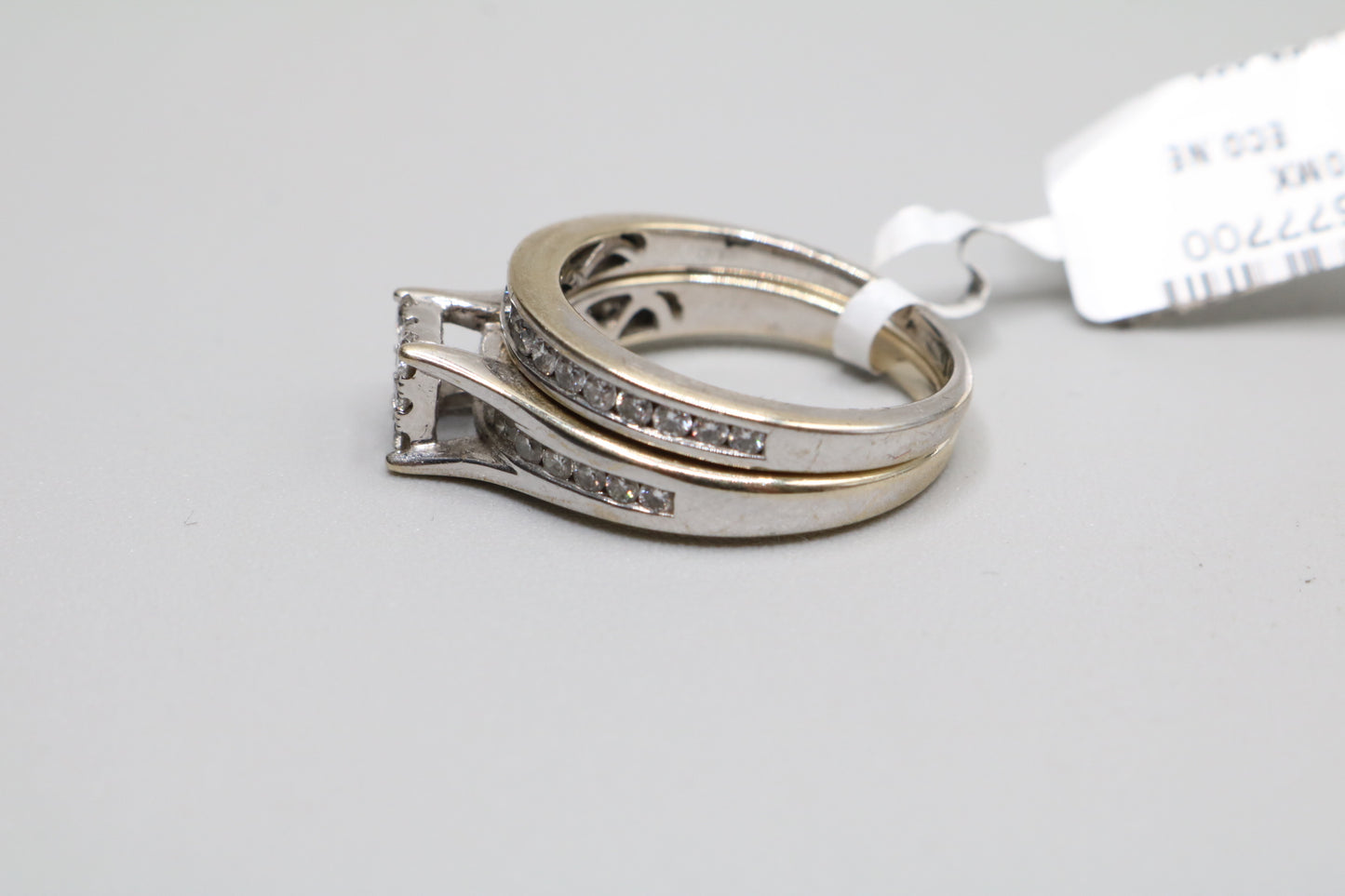 14K White Gold Diamond Wedding Set (Size 7 & 1/2)