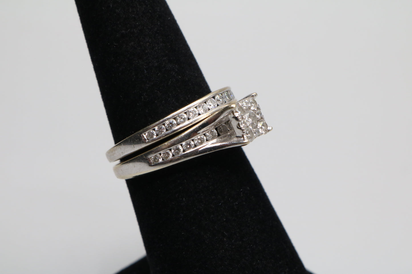14K White Gold Diamond Wedding Set (Size 7 & 1/2)