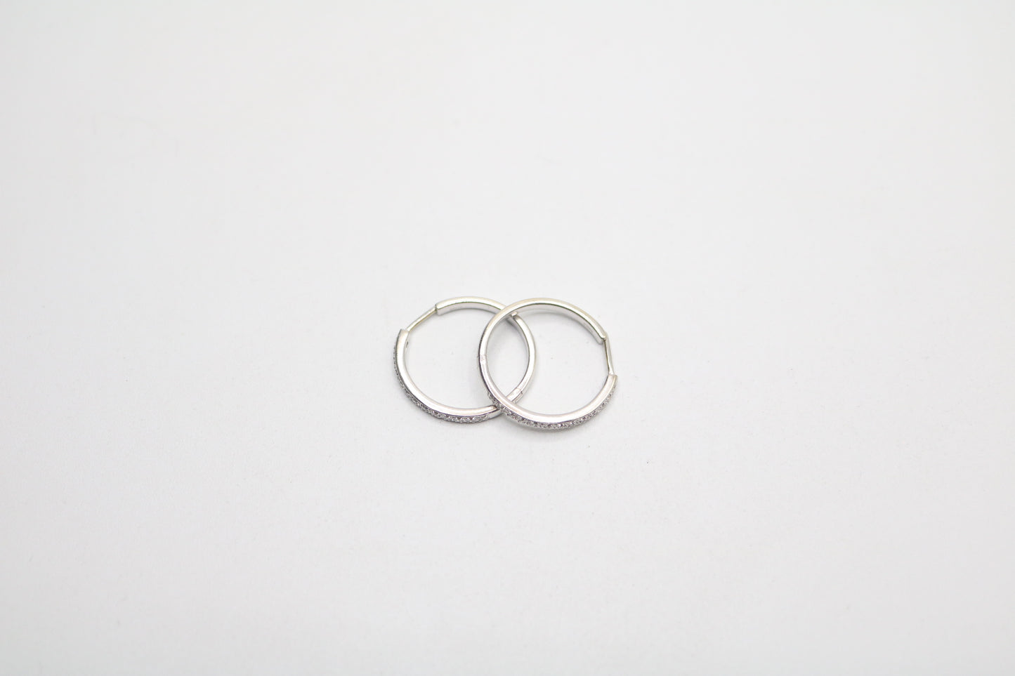 14K White Gold Hoop Diamond Earrings (6.5 Grams) (Clearance!!!)