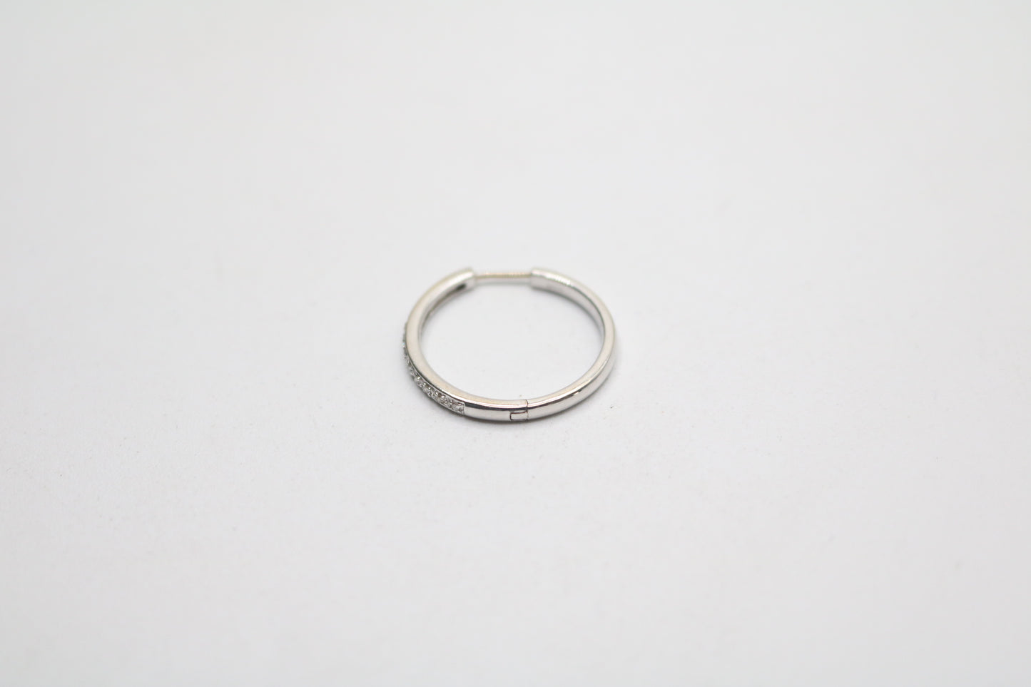 14K White Gold Hoop Diamond Earrings (6.5 Grams) (Clearance!!!)